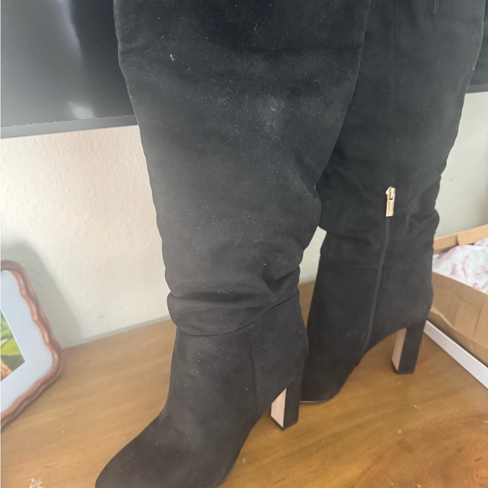 Jessica Simpson Black Suede Heeled Boots